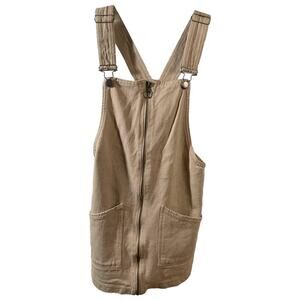 Kendal & Kylie Overall Skirt Khaki Color Size S